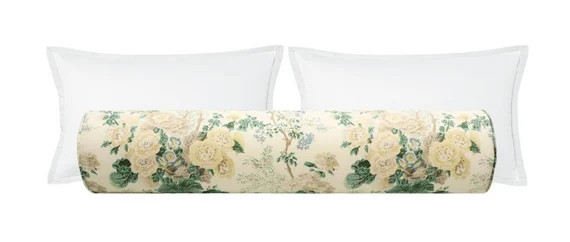 The Bolster : Althea // Citron | Lee Jofa | chinoiserie | designer fabric | chinois print bolster... | Etsy (US)