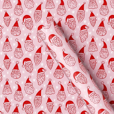 13 sq ft Santa Christmas Gift Wrap Pink - Wondershop™ | Target