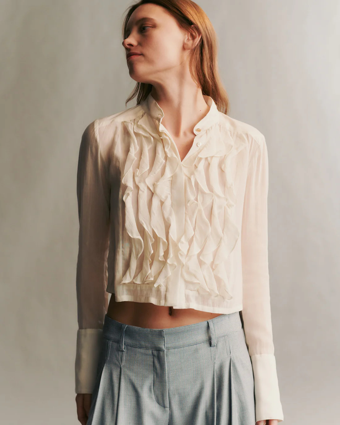 Patti shirt in crinkled silk cotton voile | TWP