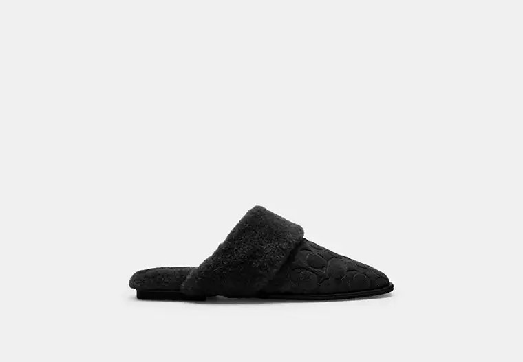 Sherpa Flat Mule In Signature Suede | Coach Outlet US