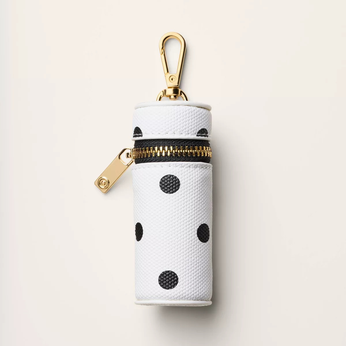 Canvas Polka Dot Lipstick Bag Charm Keychain - kate spade new york x Target™ White/Black | Target