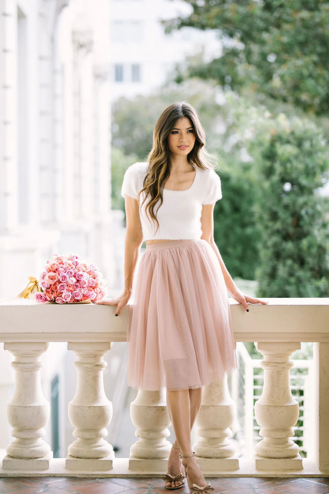 Eloise Tulle Midi Skirt | Morning Lavender