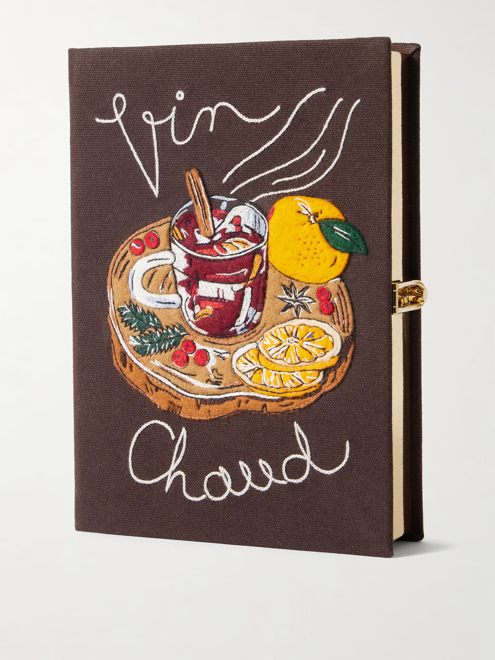 Vin Chaud embroidered appliquéd canvas clutch | NET-A-PORTER (US)