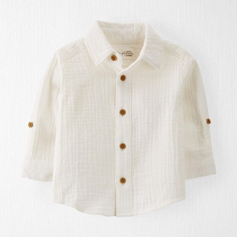 Baby Organic Cotton Gauze Button-Front Shirt | Carter's