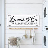 Linens & Co Fresh Laundry Service Canvas Sign | No Personalization 4 Sizes, Wash Dry Room Self-Serve | Etsy (US)