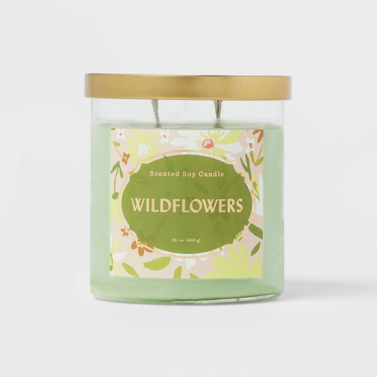 15.1oz Lidded Glass Jar 2-Wick Candle Wildflowers - Opalhouse™ | Target