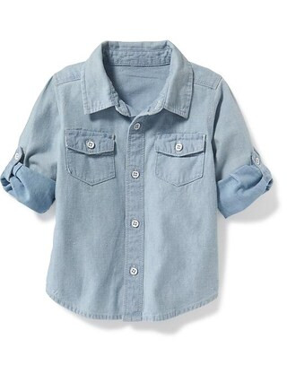 Old Navy Chambray Pocket Shirt For Toddler Size 12-18 M - Denim | Old Navy US