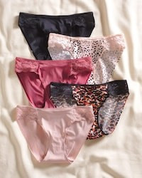 Microfiber Bikini with Lace 5 Pack | Soma Intimates