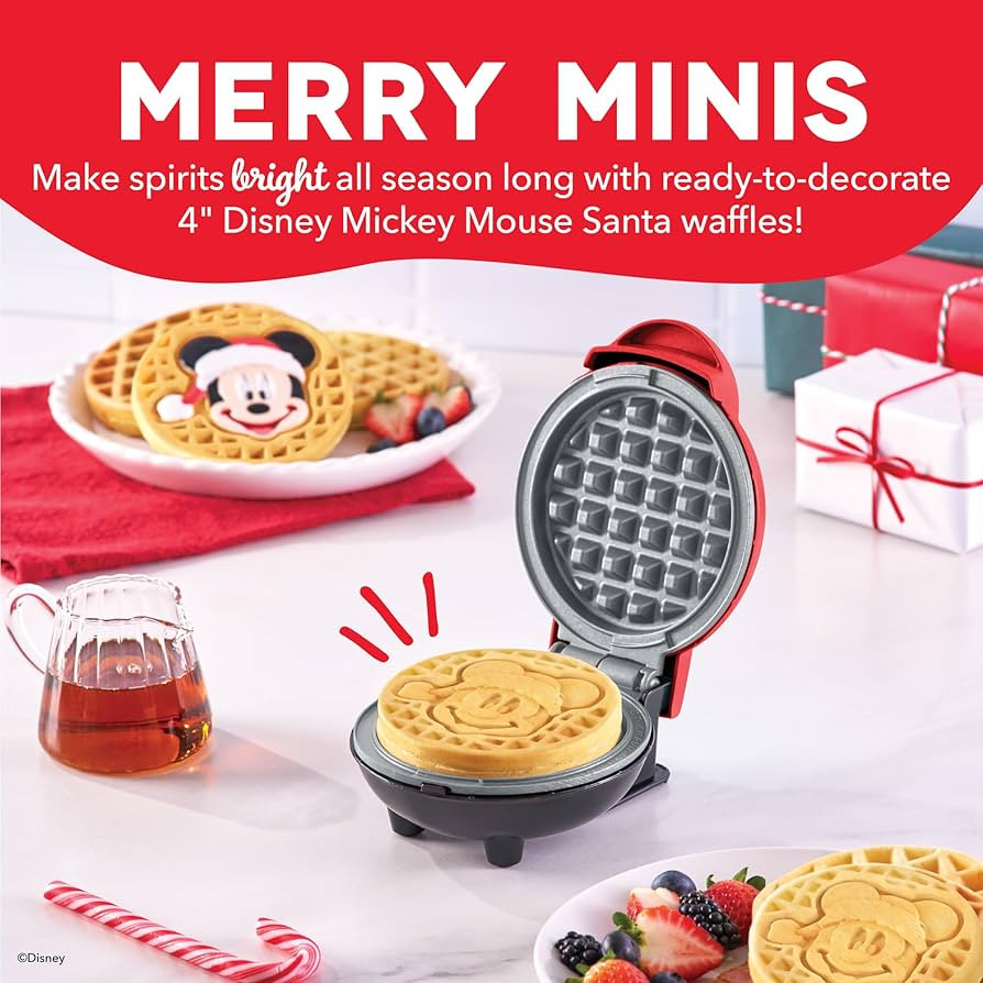 Disney Dash Mickey Mouse Santa Mini Waffle Maker - Electric Waffle Maker for Creative, Homemade T... | Amazon (US)