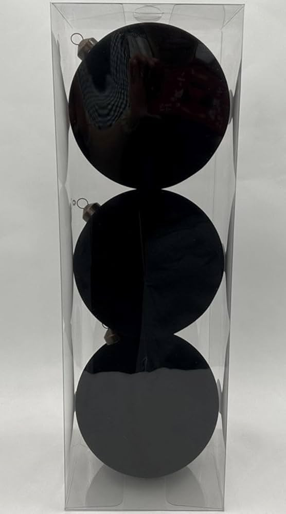 Round Flocked Christmas Ornaments (Pack of 3) - Black Flocked Ball Ornaments - 5.90” Shatterpro... | Amazon (US)