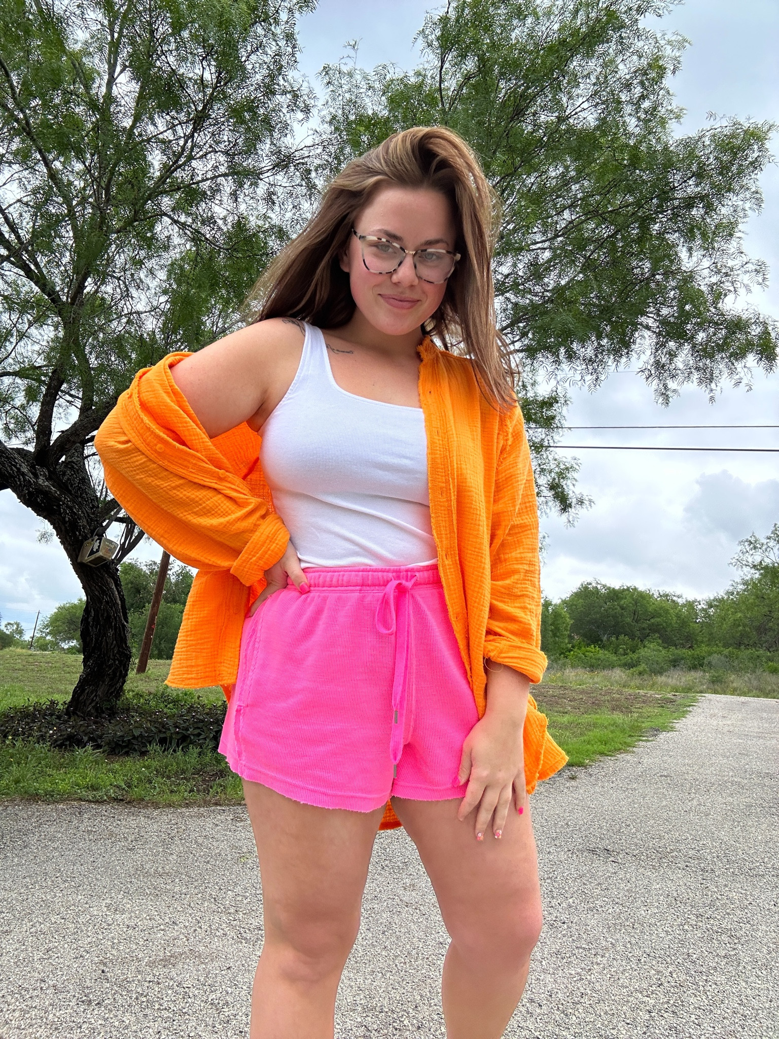 Vibrant color block is so in right now & I am loving it💖🫶🏻🧡 
Medium in aerie pool-to-party coverup🧡
Large in aerie ribbed pull on shorts 

#LTKSeasonal #LTKGiftGuide #LTKcurves