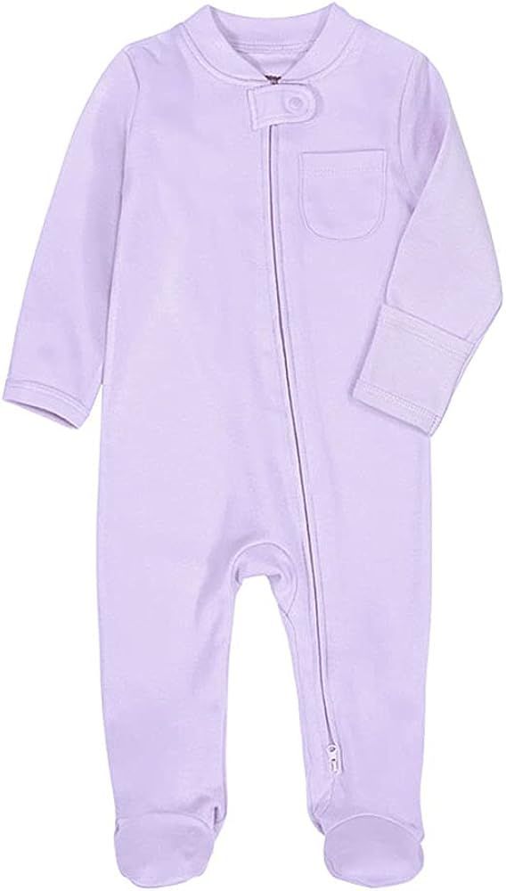 Baby Boys Girls Footed Pajamas with Mittens Cotton Long Sleeve 2 Way Zipper Romper Jumpsuit Sleep an | Amazon (US)
