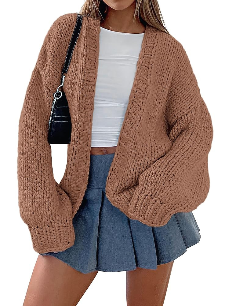 PRETTYGARDEN Cardigan Sweaters for Women Trendy Fall Fashion 2025 Long Sleeve Chunky Knit Cardiga... | Amazon (US)