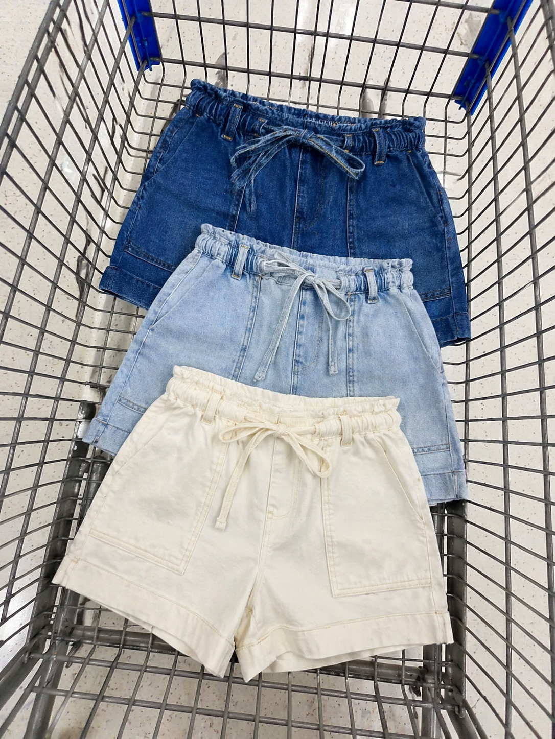 These denim shorts from Walmart are so cute for summer and have that easy throw-on fit that looks good with literally anything 💙 

 