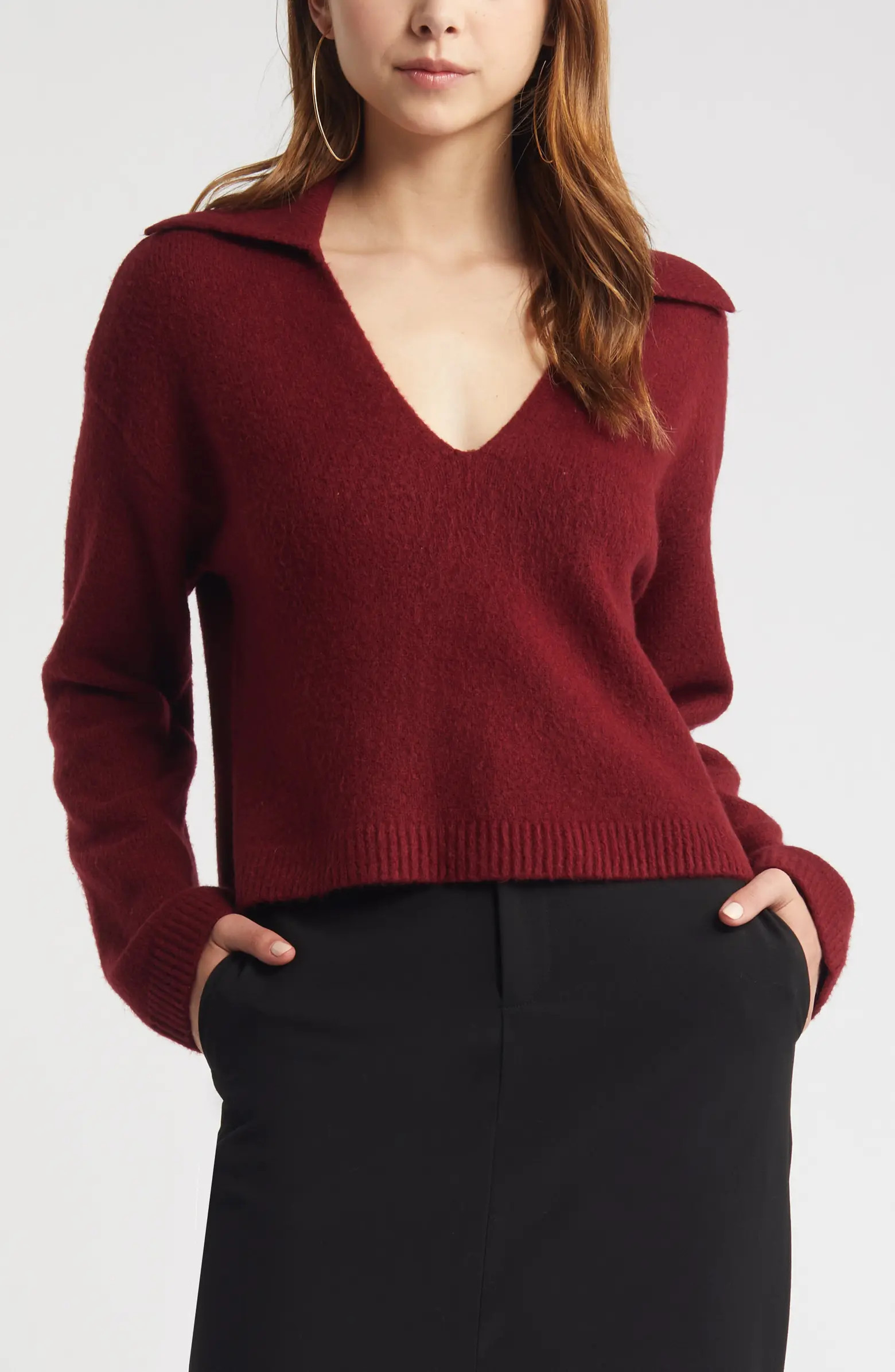 Johnny Collar Boxy Crop Sweater | Nordstrom
