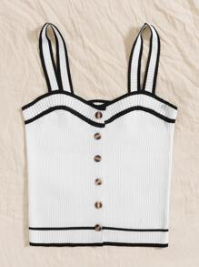 Button Front Striped Knit Cami Top SKU: swtop04200326151(1000+ Reviews)$5.49$6.49-15%AddThis Shar... | SHEIN