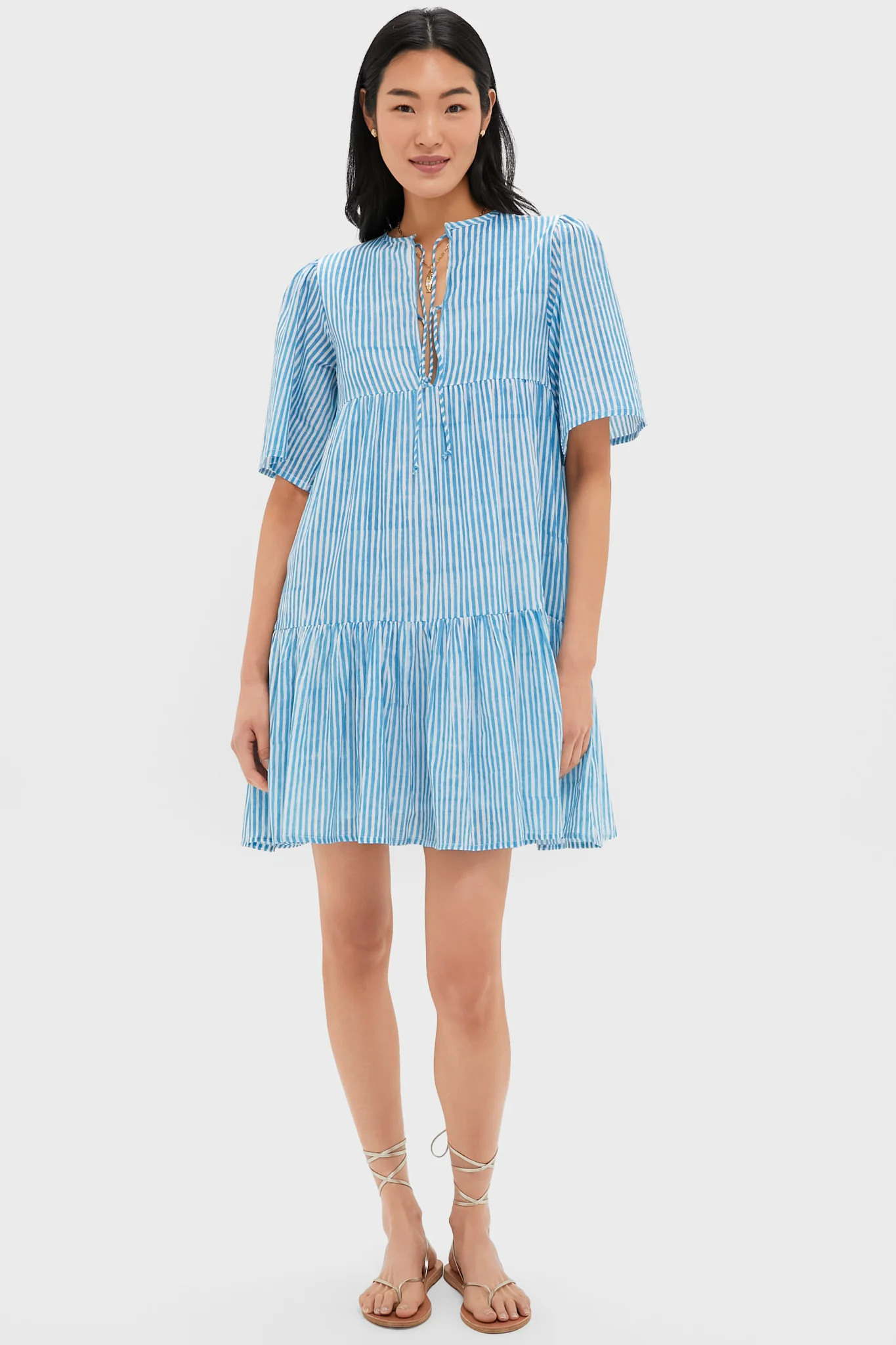Sunday Stripe Bluesy Organic Isla Dress | Tuckernuck (US)