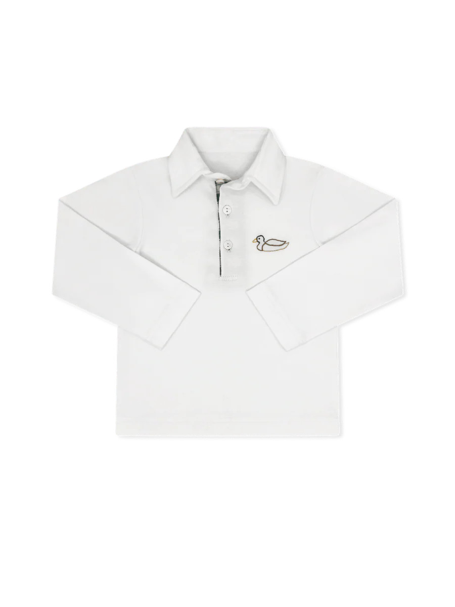 Parker Polo LS - Willoughby White Knit, Mallard | Lullaby Set