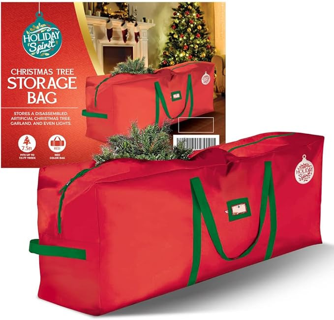 Amazon.com: HOLIDAY SPIRIT Christmas Tree Storage Bag, Heavy-Duty 600D Oxford Material with Durab... | Amazon (US)