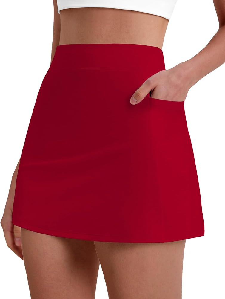 DLOODA Skorts for Woman Tennis Golf Skirt 4 Side Pockets High Waisted Athletic Pickleball Mini Sk... | Amazon (US)