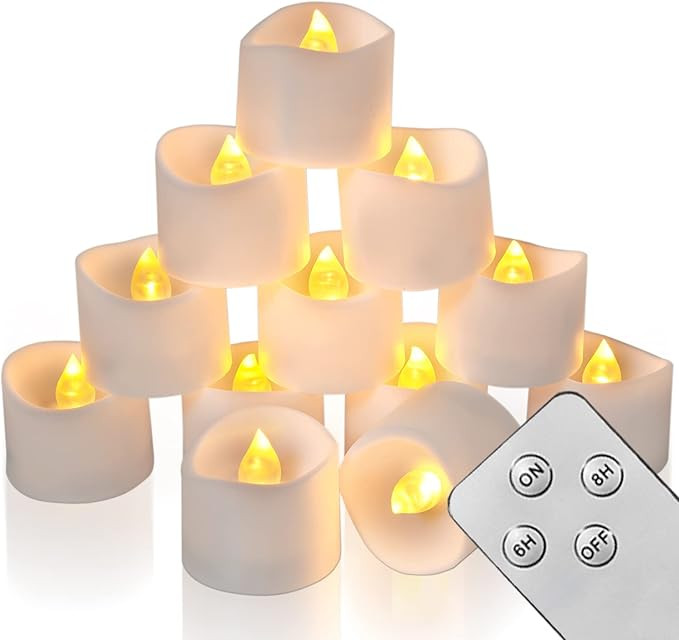 Homemory Remote Control Tea Lights with 6H/8HTimer, Long Lasting Battery Operated LED Candles wit... | Amazon (US)