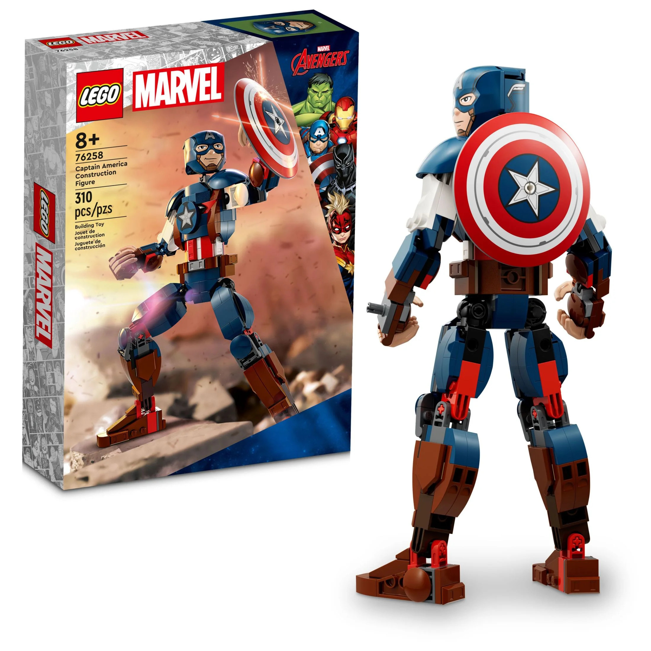 LEGO Marvel Captain America Construction Figure 76258 Buildable Marvel Action Figure, Posable Mar... | Walmart (US)