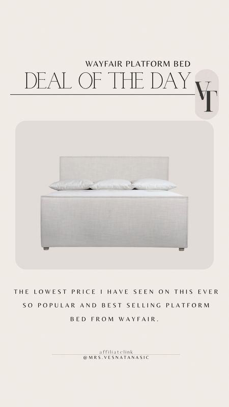 the lowest price i have seen on this ever so popular and best selling platform bed from Wayfair.

Platform bed, upholstered bed, Wayfair, Wayfair finds, 

#LTKSaleAlert #LTKStyleTip #LTKHome