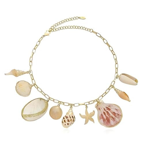 Ettika Necklace for Women. Private Island 18k Gold Plated Assorted Shell Necklace. Fashion Jewelry | Amazon (US)