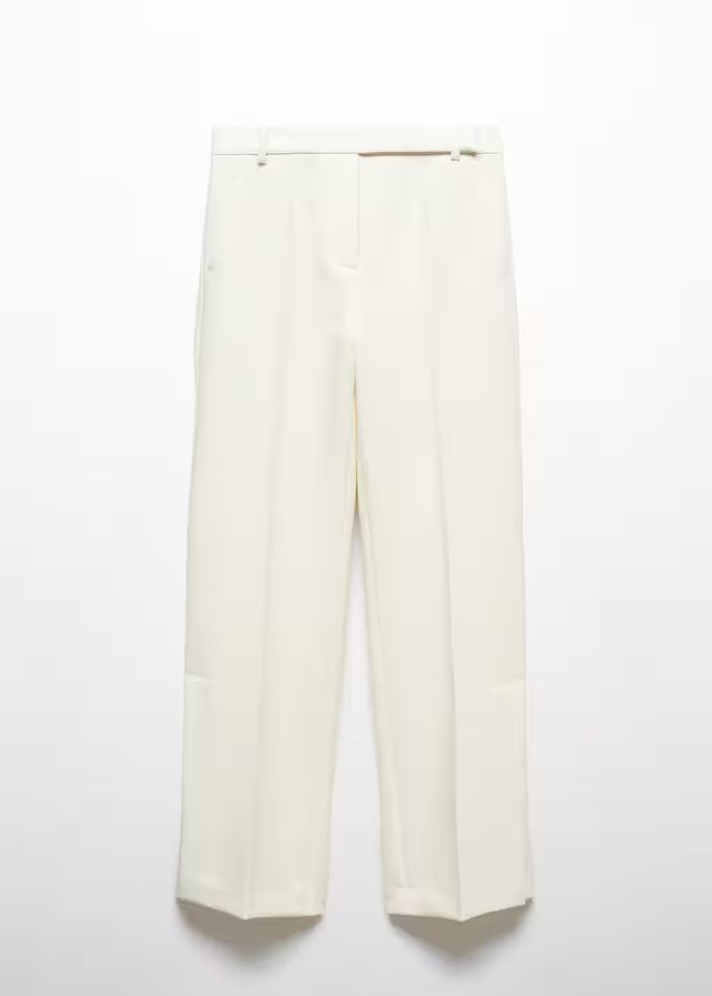 Straight trousers with openings -  Women | Mango United Kingdom | MANGO (UK)