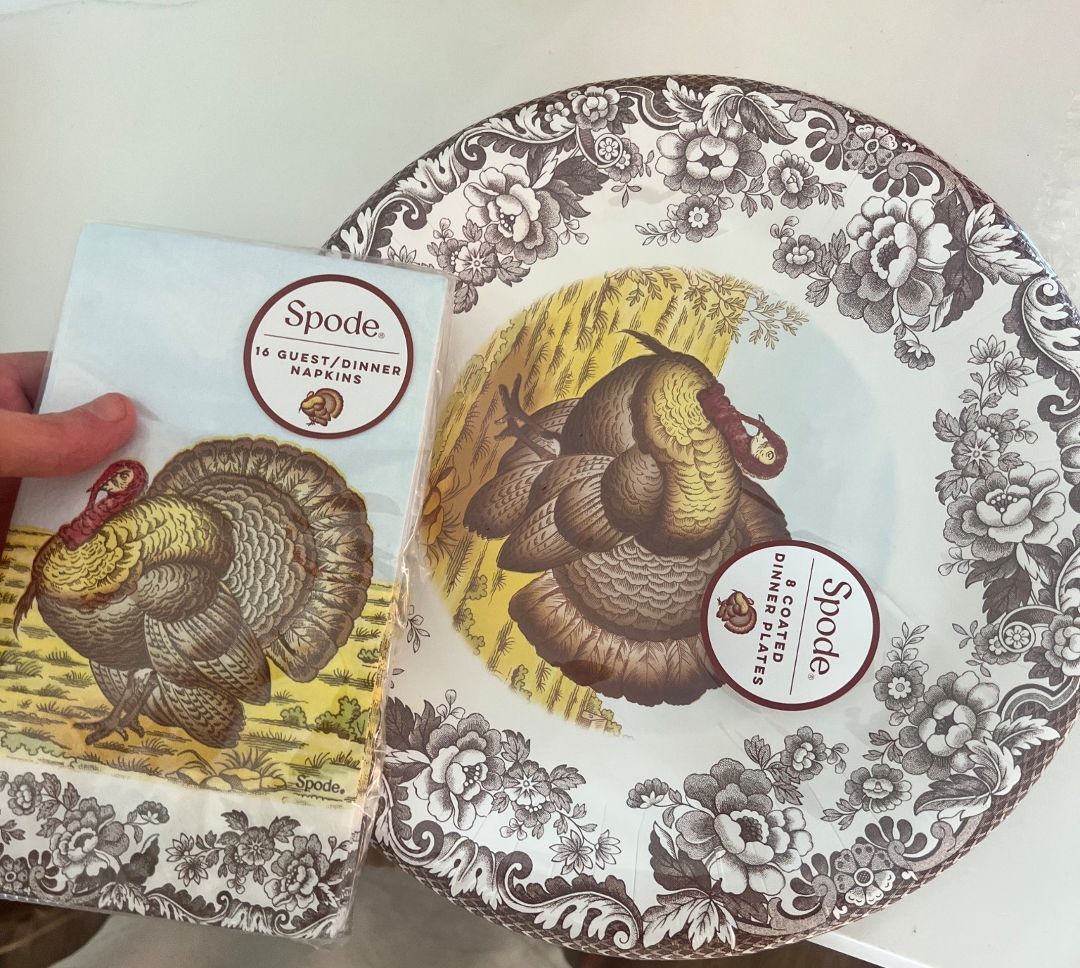 Thanksgiving tablescape ideas. Thanksgiving plates. Spade Woodland plates that are disposable.

#LTKStyleTip #LTKFamily #LTKFindsUnder50