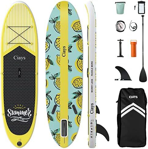 Amazon.com : Ciays Inflatable Paddle Board with SUP Accessories of Backpack, 2 Fins, 2 Bags, Leas... | Amazon (US)