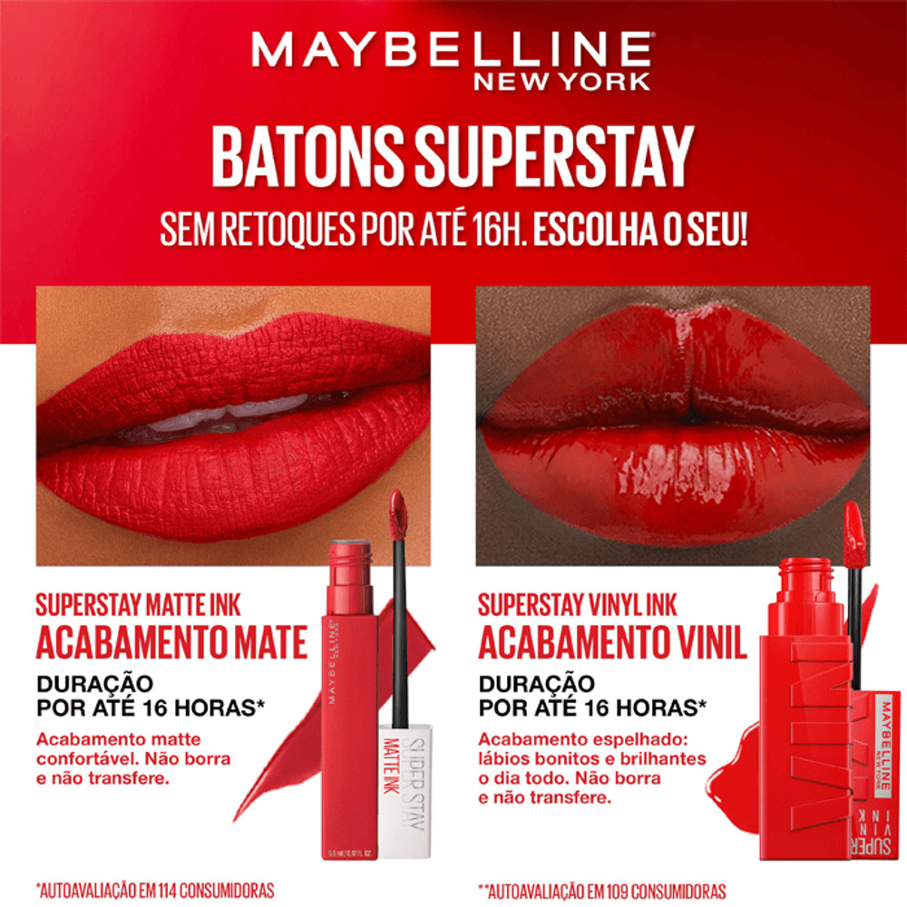 Batom Líquido Maybelline Superstay Vinyl Ink Lippy 4,2ml | Drogaria Pacheco