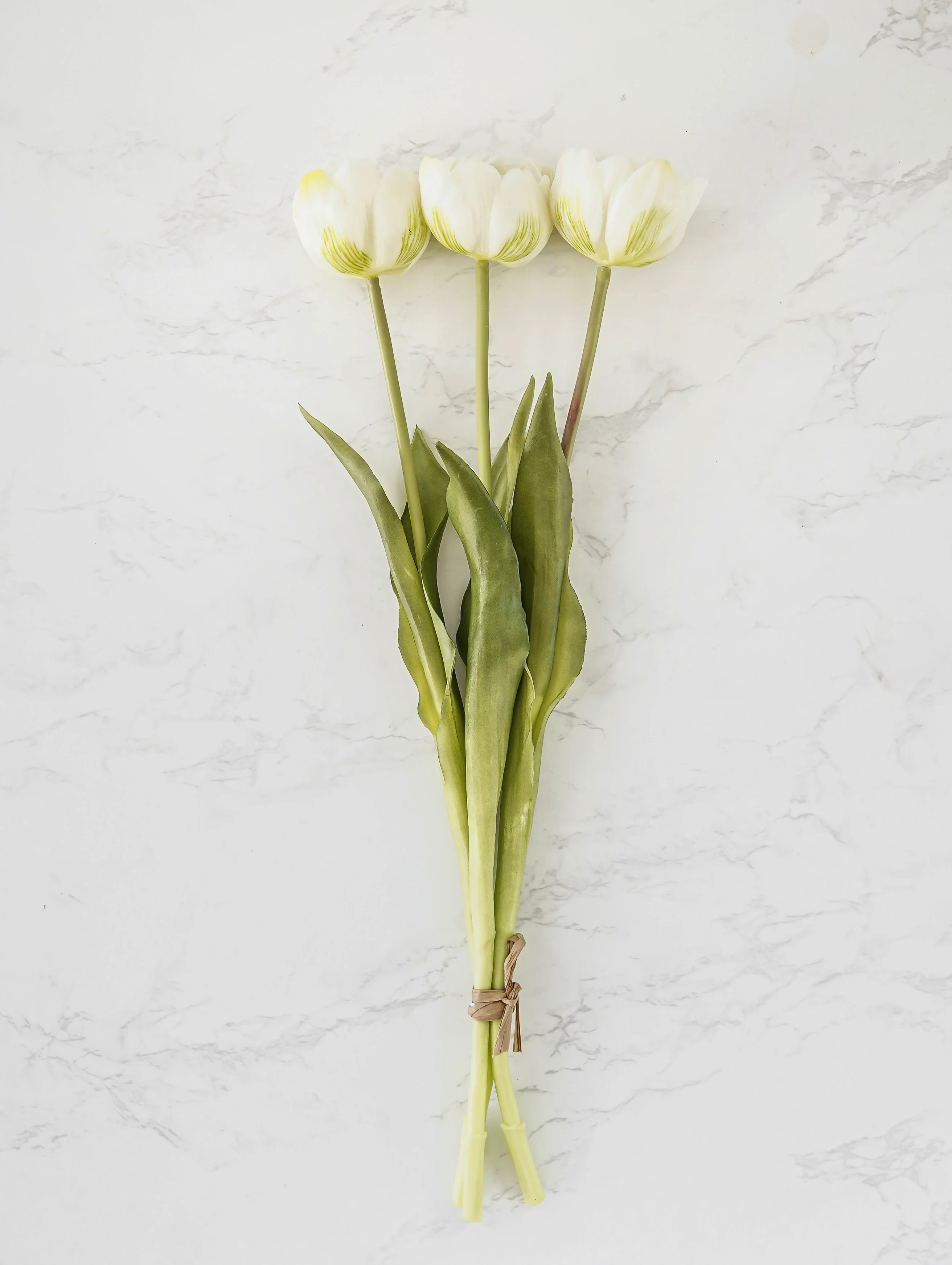 Real Touch Tulip Bouquet | White | MJHome