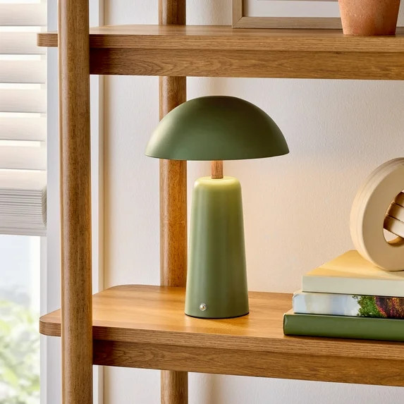 Better Homes & Gardens 12" Green Dome Rechargeable LED Portable Lamp with Dimmable Touch Sensor | Walmart (US)