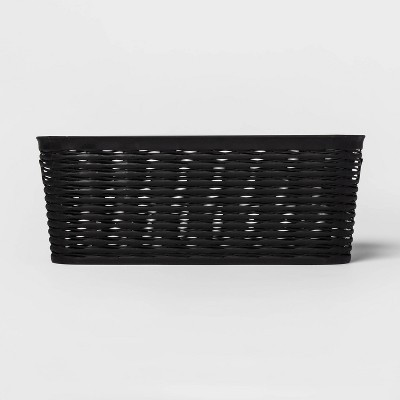 Wave Narrow Medium Storage Bin Black - Brightroom™: Polypropylene, 13 Inch Cube Compatible, Decorative Basket | Target
