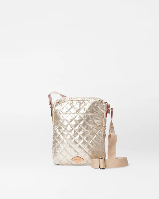 Platinum Metallic Lacquer Large Metro Crossbody | MZ Wallace
