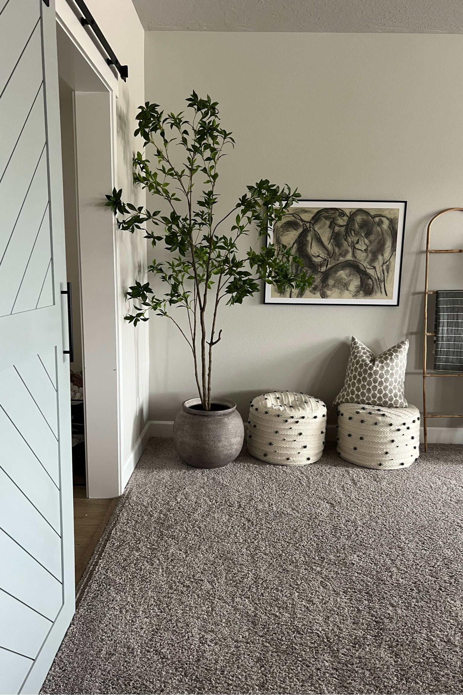 Loving the whimsical feel of this new eucalyptus tree! She’s tall too! 

Faux tree