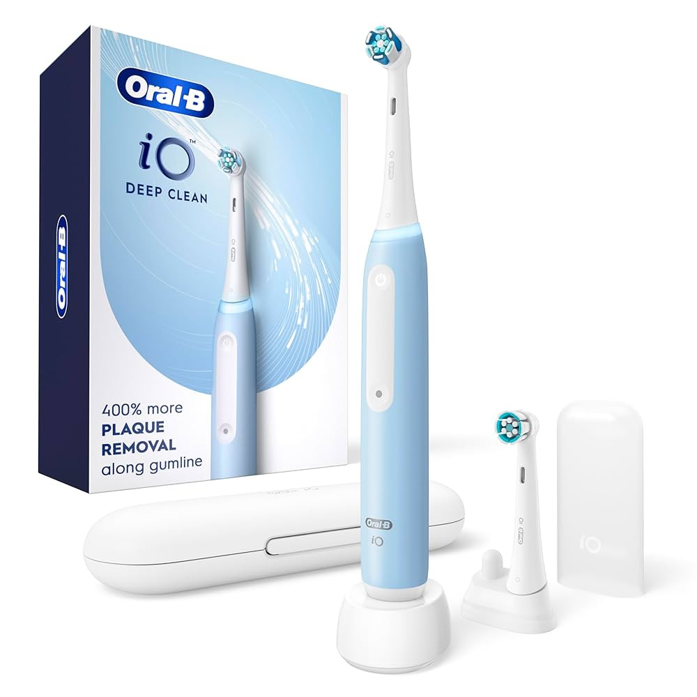 Oral-B iO Deep Clean Rechargeable Electric Powered Toothbrush, Icy Blue with iO Series 3 Limited,... | Amazon (US)