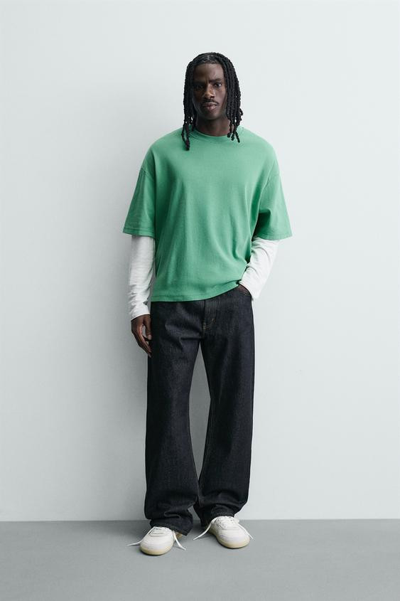 TEXTURED WAFFLE WEAVE BOXY FIT SWEATSHIRT | Zara US