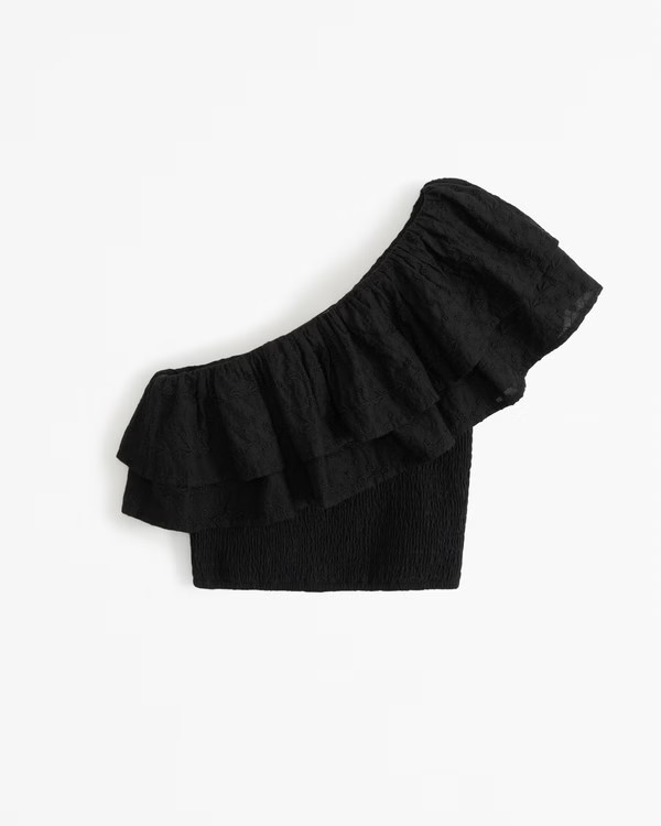 Women's Asymmetrical One-Shoulder Ruffle Set Top | Women's Matching Sets | Abercrombie.com | Abercrombie & Fitch (US)