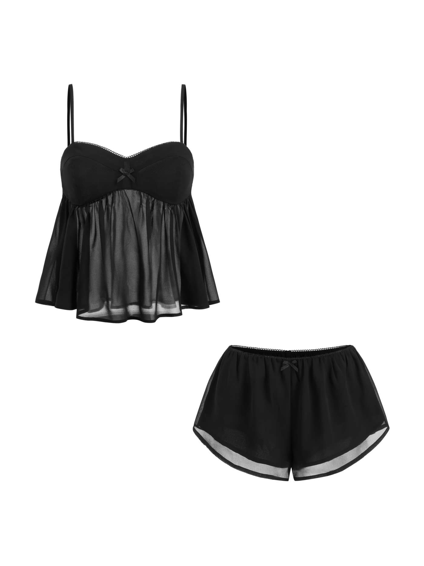 Sweetheart Neckline Leopard Bowknot Cami Top & Low Rise Shorts Loungewear Set | Cider