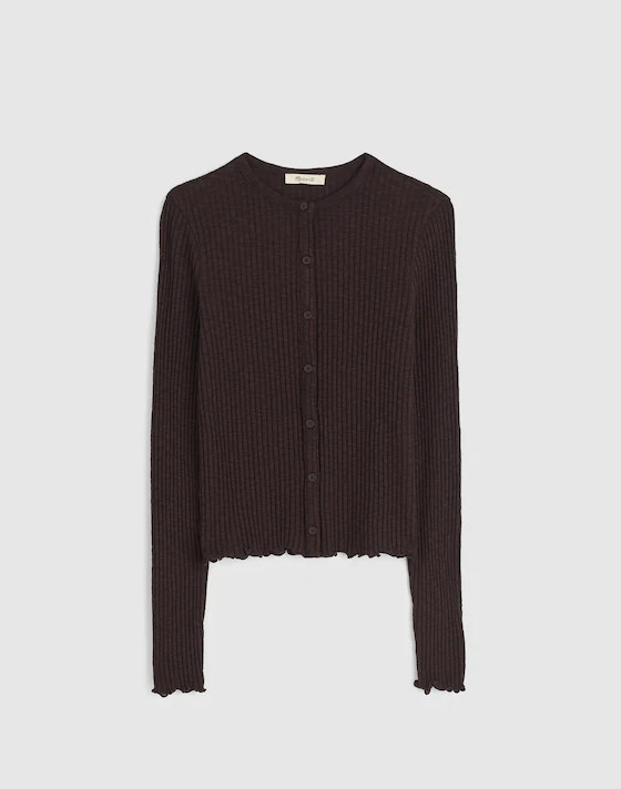 Lettuce-Hem Ribbed Cardigan | Madewell | Madewell