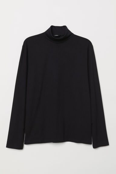 H & M - Muscle Fit Turtleneck Shirt - Black | H&M (US + CA)