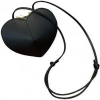 Black Leather Heart Bag, Handmade Italian Leather, Valentines Day Gift - Amour | Etsy (UK)