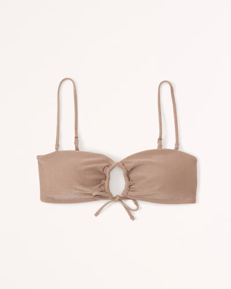 Women's Shimmer Cinched Front Bandeau Swim Top | Women's New Arrivals | Abercrombie.com | Abercrombie & Fitch (US)