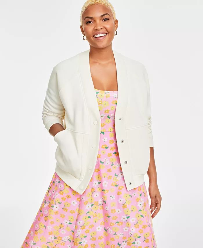 Women's Fleece Snap-Front Cardigan, Created for Macy's | Macy's
