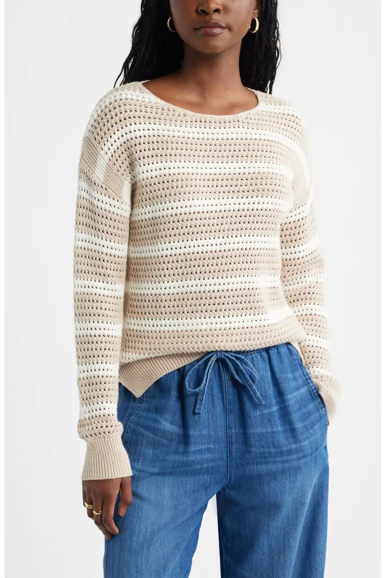 Open Stitch Cotton Blend Sweater (Women) | Nordstrom | Nordstrom