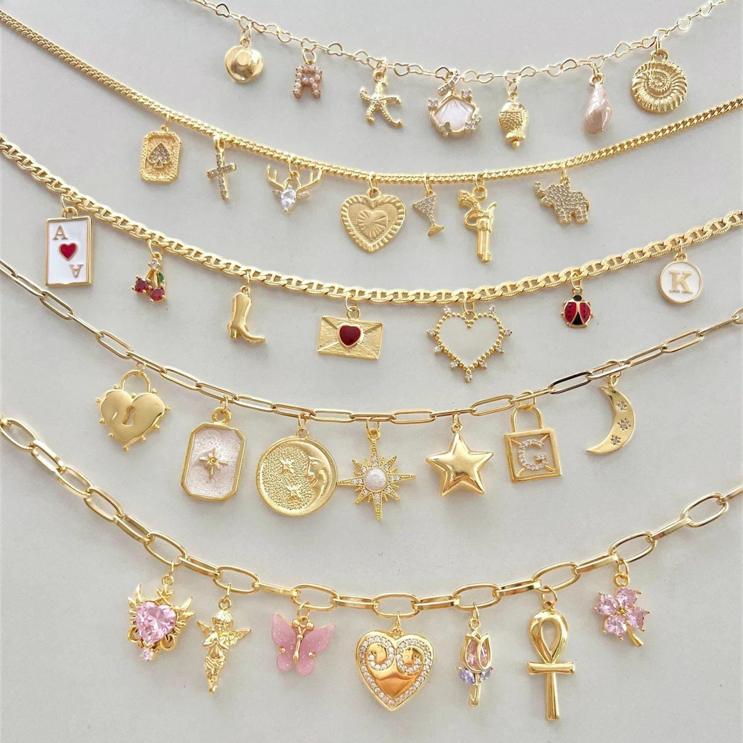 Build Your Own Custom Charm Necklace/bracelet Pick Your Charms, Customizable Charm Vintage Style ... | Etsy (US)