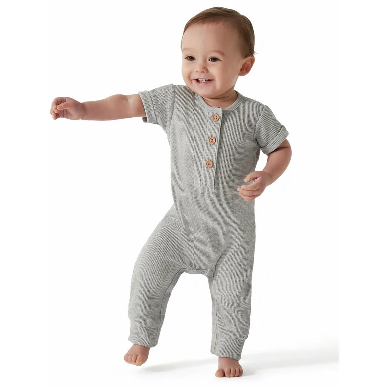 Modern Moments by Gerber Baby Boy or Girl Unisex Long Leg Romper, Sizes 0/3M-24M | Walmart (US)