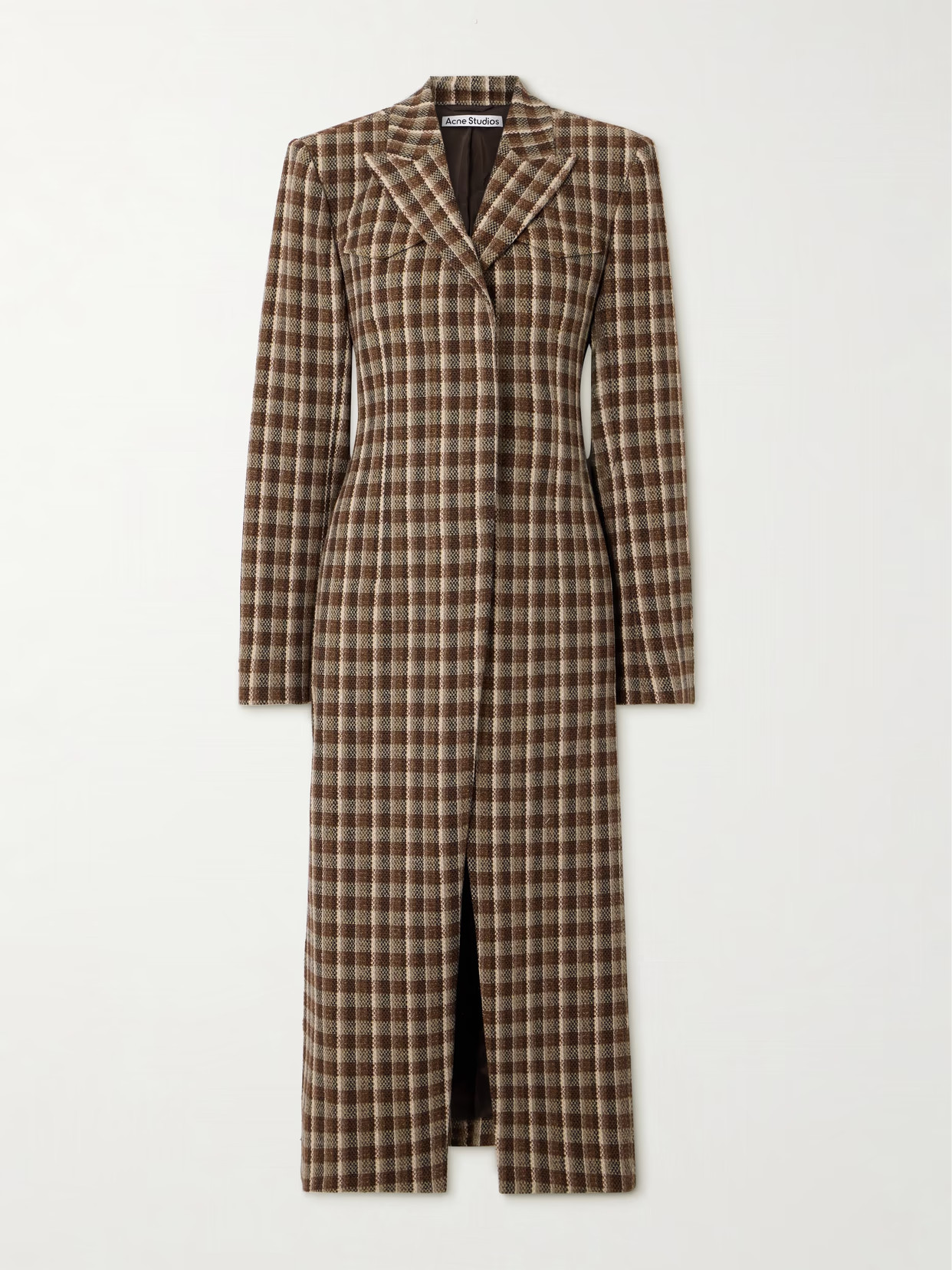 Acne Studios - Checked Tweed Coat - Brown | NET-A-PORTER (US)
